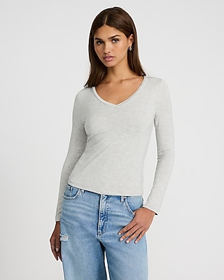 Supersoft Fitted V-Neck Long Sleeve Tee