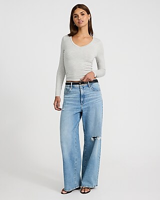 Supersoft Fitted V-Neck Long Sleeve Tee