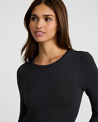 Supersoft Fitted Double Layer Crew Neck Long Sleeve Tee