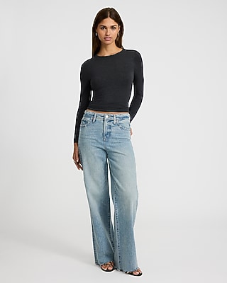 Supersoft Fitted Double Layer Crew Neck Long Sleeve Tee