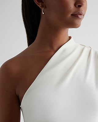 Skimming One Shoulder Puff Sleeve Top - image 2