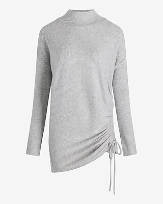 Ribbed Cozy Knit Mock Neck Cinched Side Top - image 4