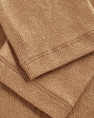 Shine Fitted Ribbed Crew Neck Long Sleeve Tee