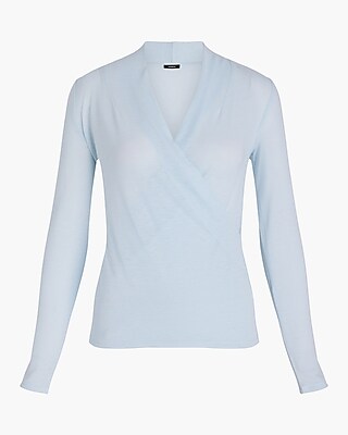 Skimming Lightweight V-Neck Long Sleeve Surplice Tee