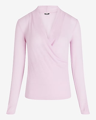 Skimming Lightweight V-Neck Long Sleeve Surplice Tee - image 4