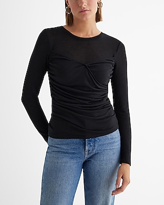 Crew Neck Padded Shoulder Muscle Tee | Express