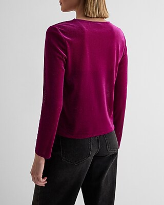 Sheer Shine Crew Neck Long Sleeve Tee