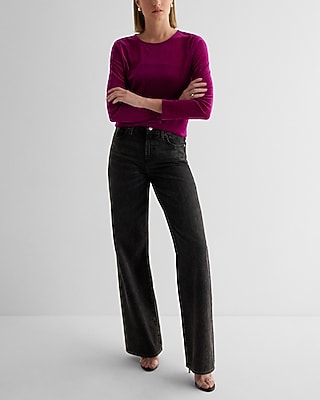 Sheer Shine Crew Neck Long Sleeve Tee