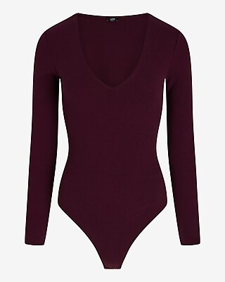 Body Contour Cozy V-Neck Long Sleeve Bodysuit