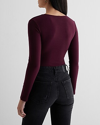 Body Contour Cozy V-Neck Long Sleeve Bodysuit