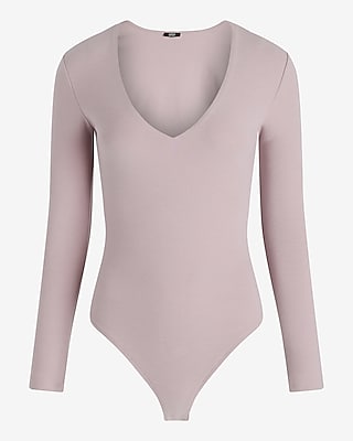 Body Contour Cozy V-Neck Long Sleeve Bodysuit