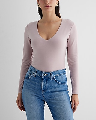 Body Contour Cozy V-Neck Long Sleeve Bodysuit