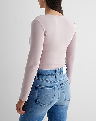 Body Contour Cozy V-Neck Long Sleeve Bodysuit