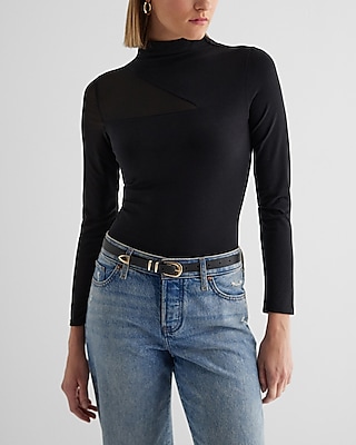 EX LS 955 MESH SLV MOCK NK BDYST 8611214:PITCH BLACK:M