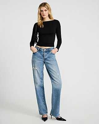 Supersoft Fitted Boat Neck Long Sleeve Tee