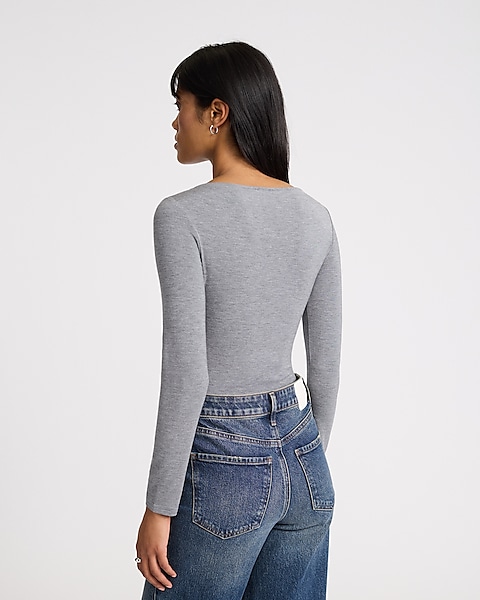 Supersoft Fitted Boat Neck Long Sleeve Tee | Express Supersoft Fitted Boat Neck Long Sleeve Tee | Express