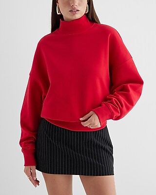 Relaxed Mock Neck Fleece Sweatshirt - image 2