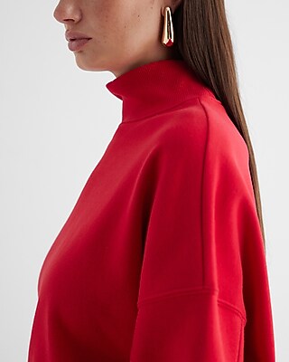 Relaxed Mock Neck Fleece Sweatshirt - image 3