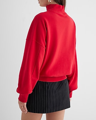 Relaxed Mock Neck Fleece Sweatshirt - image 5