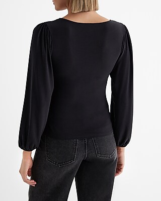 V-Neck Balloon Sleeve Overhead Shirts