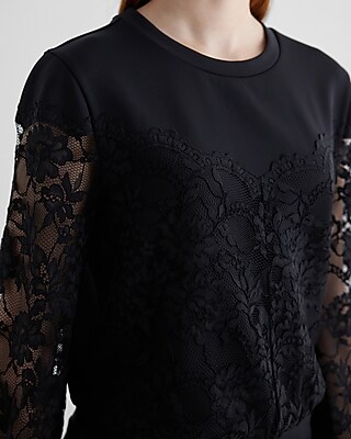 Lace Crew Neck Sweatshirt