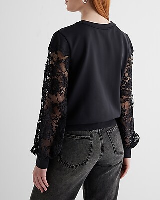 Lace Crew Neck Sweatshirt