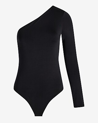 Body Contour Compression One Shoulder Long Sleeve Bodysuit