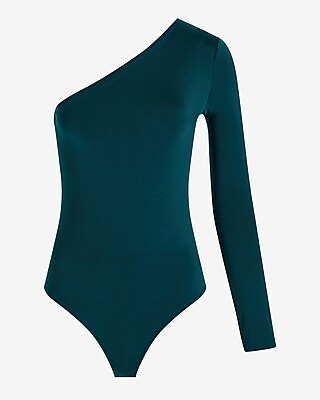 Body Contour Compression One Shoulder Long Sleeve Bodysuit