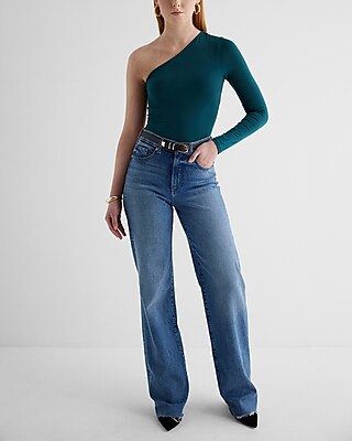 Body Contour Compression One Shoulder Long Sleeve Bodysuit