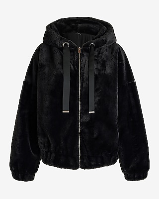 Faux Fur Zip Up Hoodie