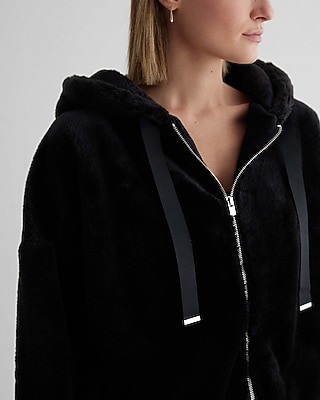 Faux Fur Zip Up Hoodie