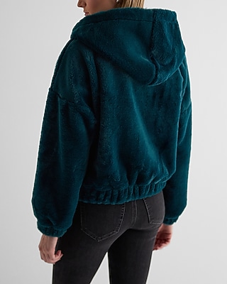 Faux Fur Zip Up Hoodie | Express