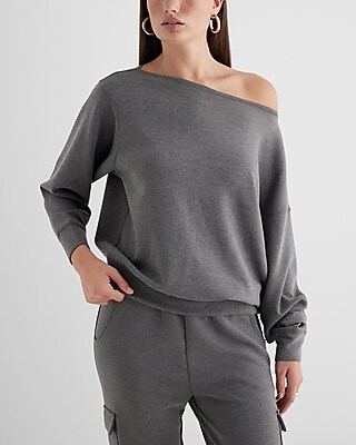 Relaxed Luxe Lounge Off The Shoulder Sweatshirt