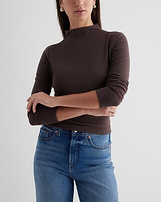Body Contour Cozy Mock Neck Long Sleeve Tee