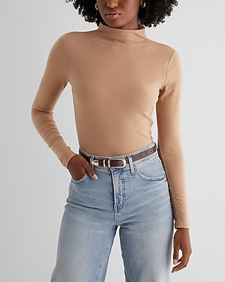 Body Contour Cozy Mock Neck Long Sleeve Tee
