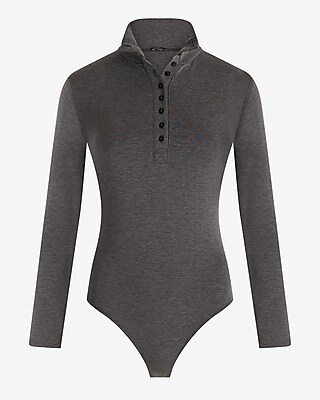 Body Contour Luxe Lounge Long Sleeve Henley Bodysuit - image 4