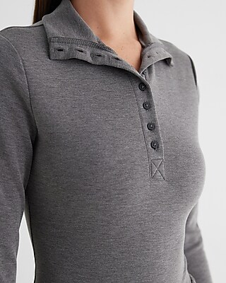 Body Contour Luxe Lounge Long Sleeve Henley Bodysuit - image 2