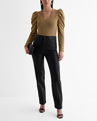 Shine V-Neck Puff Sleeve Bodysuit