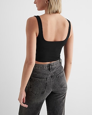 Ribbed Shrug and Square Neck Cropped Tank