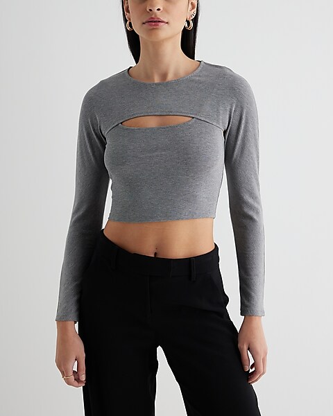 Ribbed Shrug And Square Neck Cropped Tank