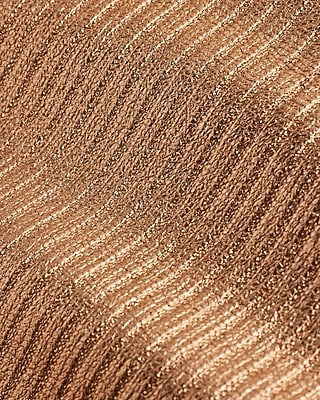 Fitted Ribbed Foil Long Sleeve Henley Tee
