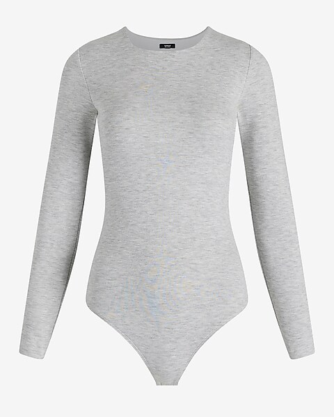 Bodysuit- Long Sleeve Square Neck- Light Grey – Ampersand Avenue