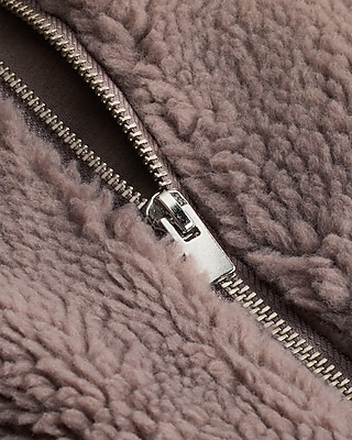 Teddy Cropped Bomber Jacket