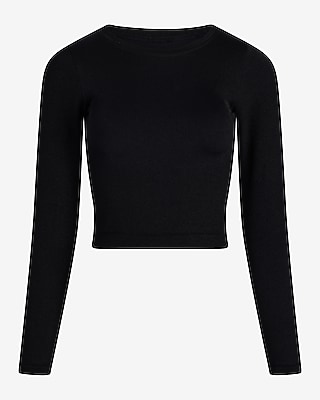 Body Contour Seamless Ribbed Long Sleeve Cropped Tee