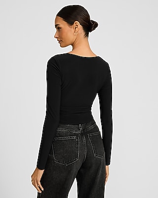 Sweetheart Ruched Long Sleeve Tee