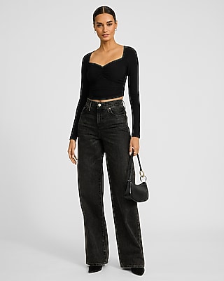 Sweetheart Ruched Long Sleeve Tee