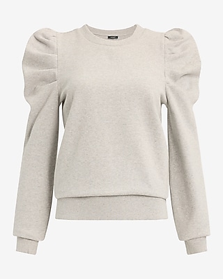 Crew Neck Puff Sleeve Banded Bottom Sweatshirt - image 4