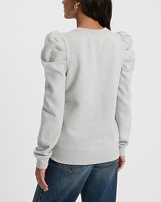 Crew Neck Puff Sleeve Banded Bottom Sweatshirt - image 2