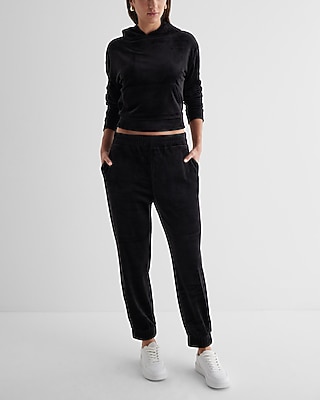 Velour Crew Neck Relaxed Sweatshirt