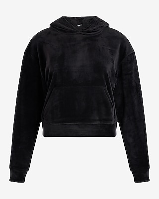 Velour Crew Neck Relaxed Sweatshirt